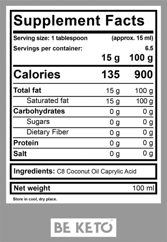 Keto MCT olej 100% C8 100ml