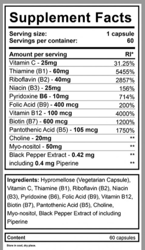 BeKeto Vitamin B Complex - 60 capsules