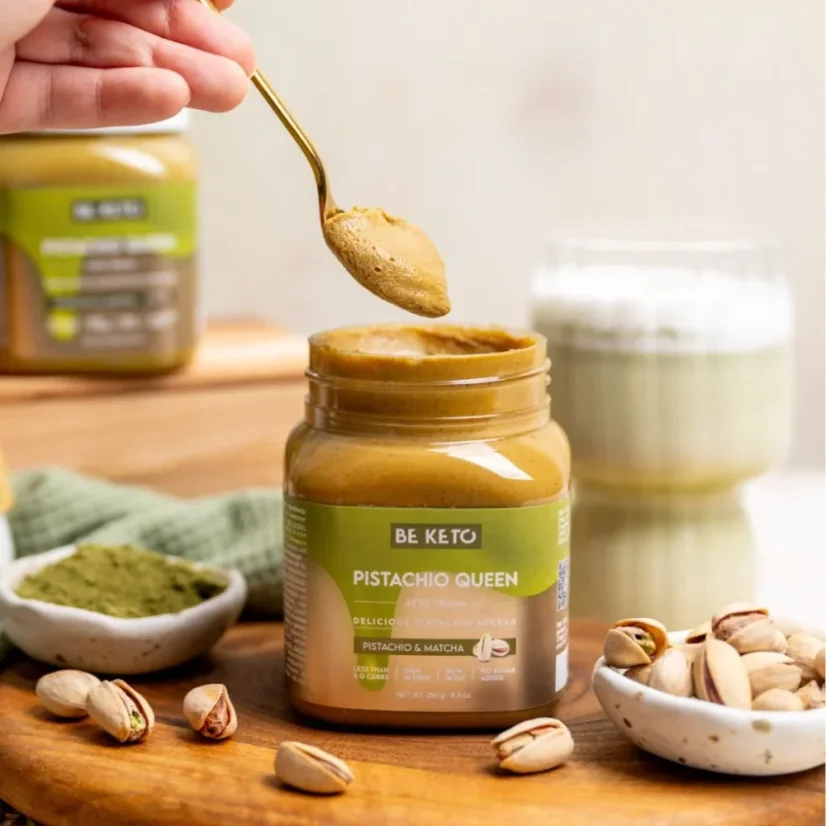 Keto cream with MCT oil - pistachio and matcha - new
