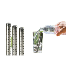 Alkaline water stick in a glass