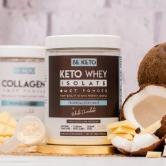 BeKeto WHEY ISOLATE WITH MCT  Tropical coconut and white chocolate 300g