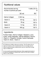 Tekutý mořský kolagen s čistým biotinem - malinová příchuť 10x30ml