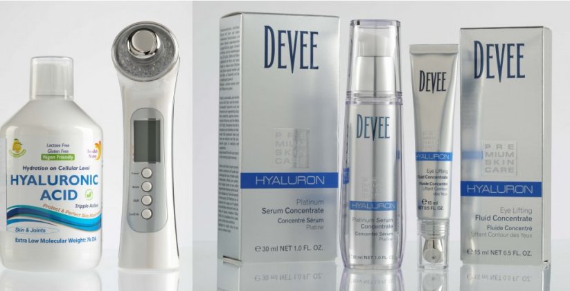 Package over 30 years (Profi5v1 skin device, hyaluronic acid supplement, Devee Hyaluron cosmetics)
