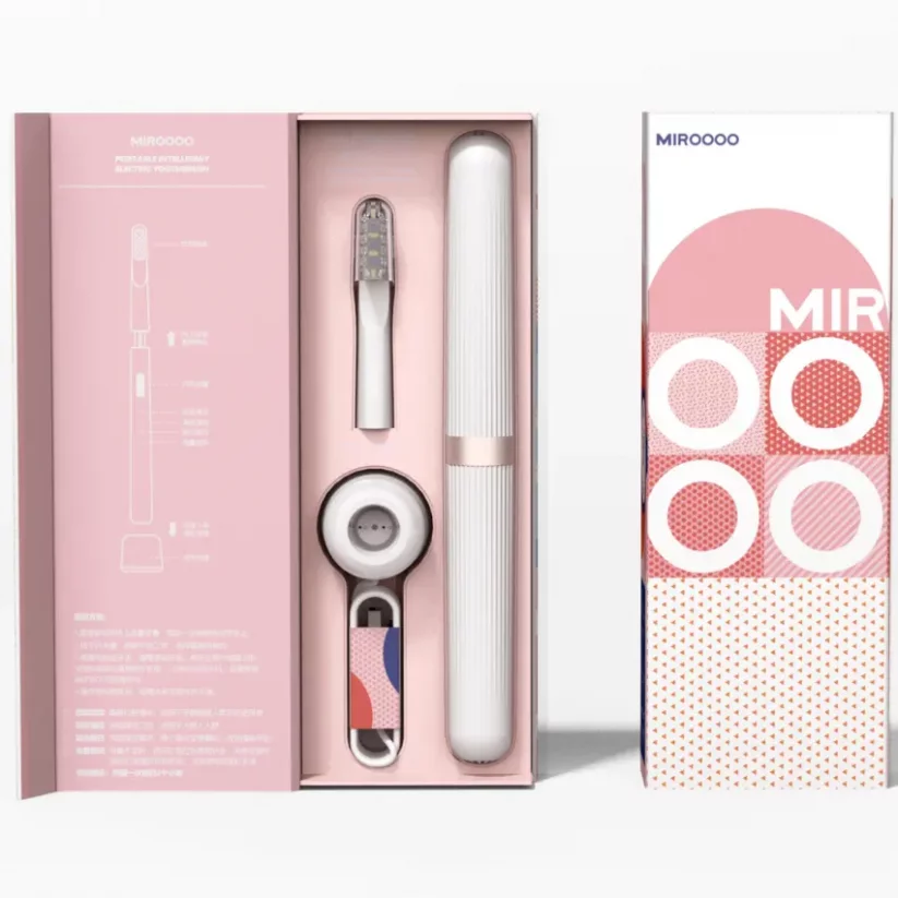 MIROOOO Elektrický sonický zubní kartáček v dárkovém balení (1x tělo, 1x nástavec kartáčku, 1x nabíječka, 1x pouzdro)
