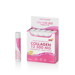 Collagen 12 500 MG On-the-Go – Tekutý morský kolagén s kyselinou hyalurónovou, retinolom a vitamínmi 10ks shoty