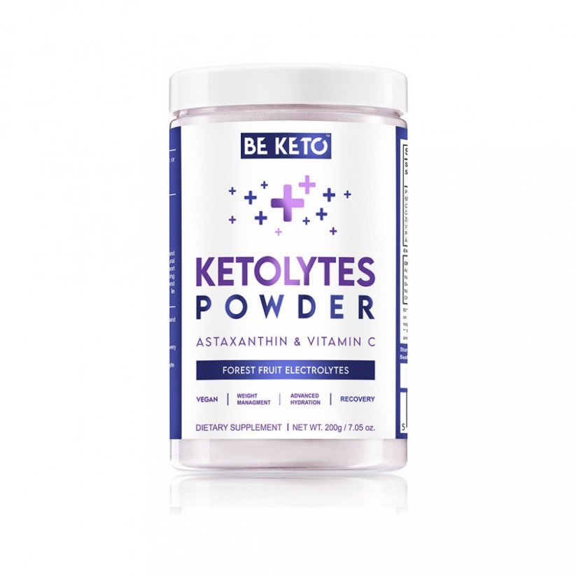 Ketolyty elektrolyty bez cukru v prášku 200g (4 príchute) - KETOLYTY V PRASKU: Forest Fruit (lesné ovocie s astaxantínom a vitamínom C)