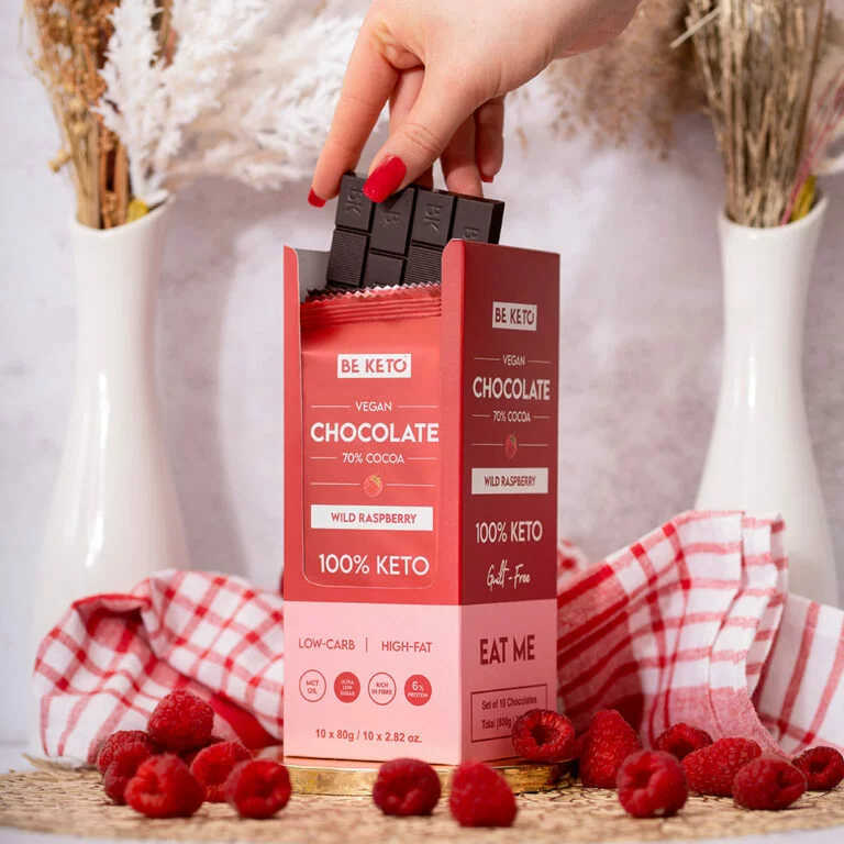 Keto čokoláda 70% s MCT olejem 80g DIVOKÁ MALINA