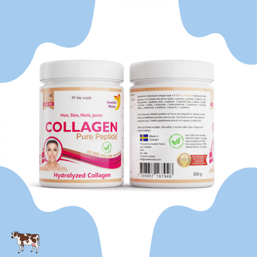 Swedish Nutra Bovine Powder 10 000mg balenie 300g (práškový kolagén)