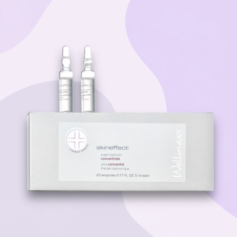 Wellmaxx Skineffect ampulky 4násobně kyseliny hyaluronové pro microihličkovanie 20ks x 5ml