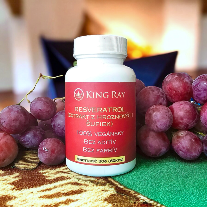 Kingray Resveratrol – extrakt z hroznových slupek, 60 kapslí