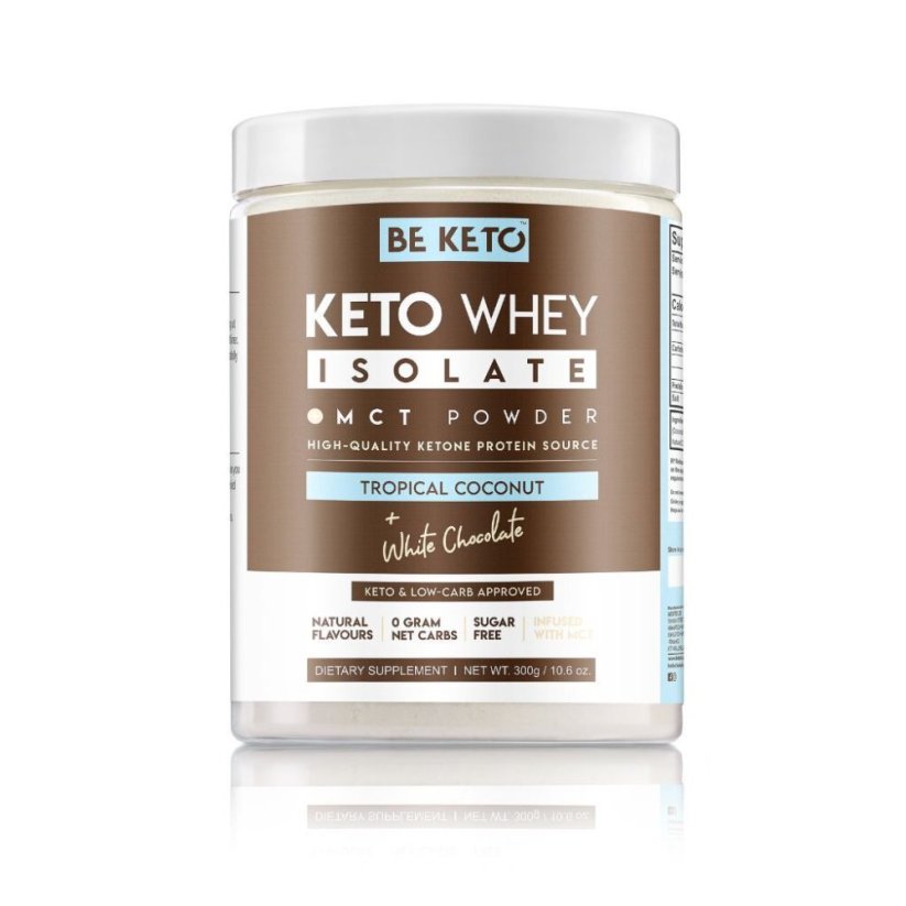 Keto WHEY ISOLATE - syrovátkový izolát S MCT Tropický kokos a bílá čokoláda 300g