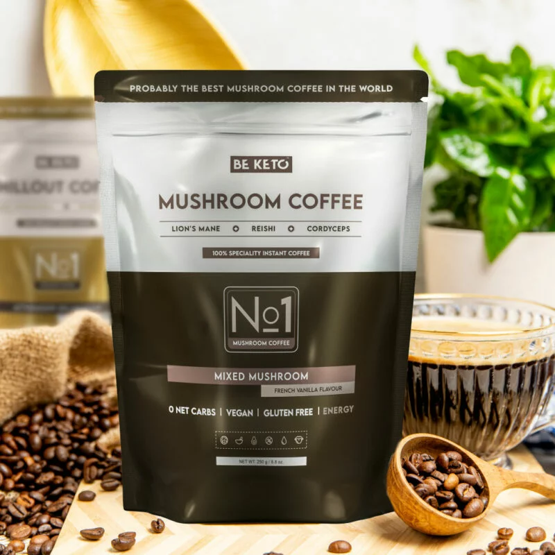 Instantní Káva - Mushroom (Lion's Mane a Cordyceps a Reishi) - Francouzská Vanilka 250g