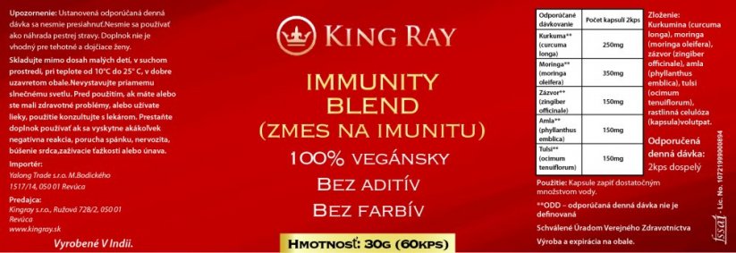 IMMUNITY BLEND (mixture for immunity) 60 kps