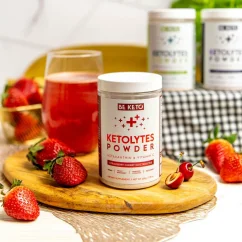 Keto Ketolyte sugar-free electrolytes in strawberry and cherry powder 200g