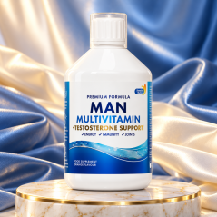 Swedish Nutra MAN Multivitamin + Testosterone Support na razkošnem marmornem podstavku