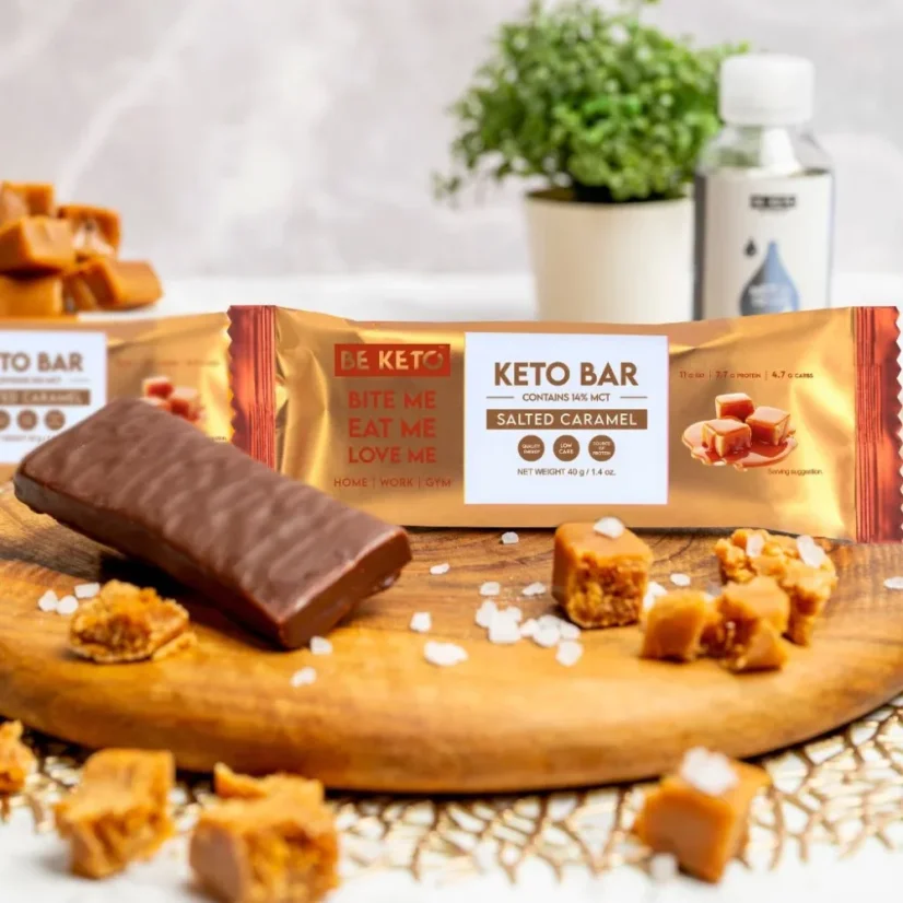 Keto Tyčinka – Slaný Karamel v Čokoládě 40g