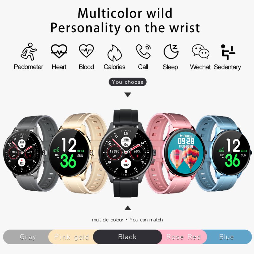 Smart hodinky (smart watch) Nordic TS série 15 ČERNÉ