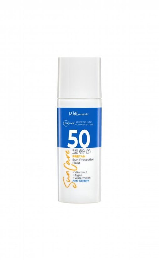 Ochranný pleťový fluid SPF 50 s vitaminem E a rostlinnými extrakty, 50 ml