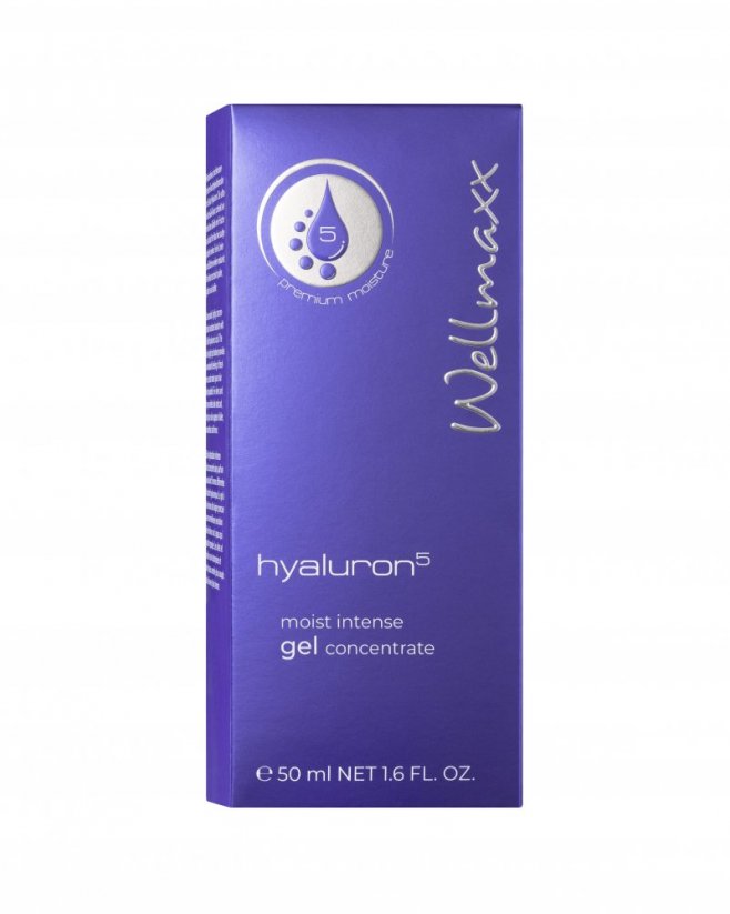 Wellmaxx Hyaluron5 moist intense gel concentrate 50ml (+25ml gelu jako dárek v limitovaném balení), dohromady 75ml