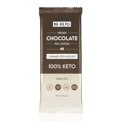 BeKeto VEGAN CHOCOLATE 70% WITH MCT OIL 80g HAZELNUTS