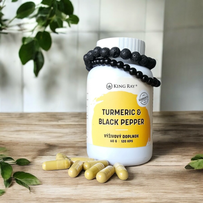 Kurkumín s čiernym korením (turmeric s piperínom) 120kpsx450mg