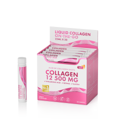 Collagen 12 500 MG On-the-Go – Tekutý morský kolagén s kyselinou hyalurónovou, retinolom a vitamínmi 20ks shoty