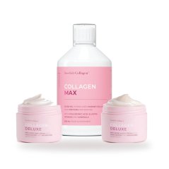 SWEDISH COLLAGEN TRIO Beauty SET 1 – kolagen MAX 500 ml + denní a noční krém DELUXE