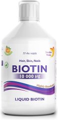 Swedish Nutra Biotin 10 000 µg + vitamin C – tekutý, 500 ml