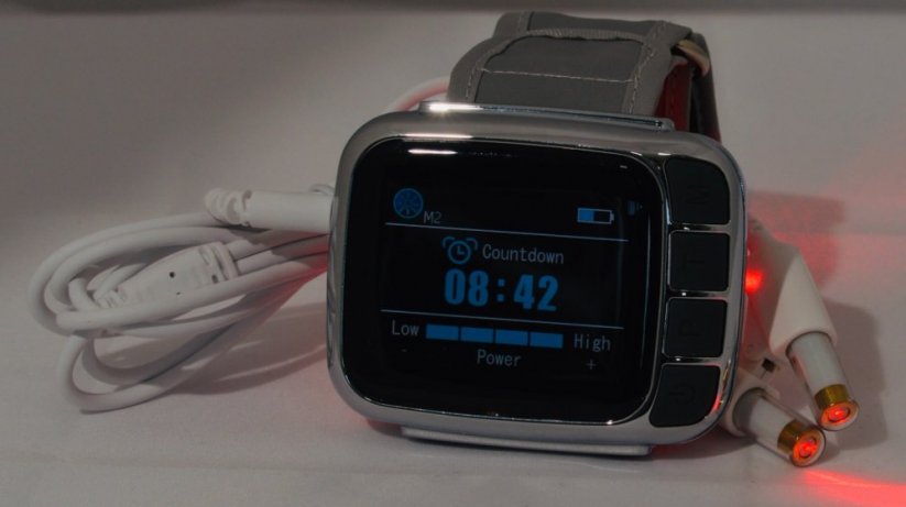Laserové hodinky 650nm se dvěma nosními aplikátory a laserovou lampu 22+2 diod