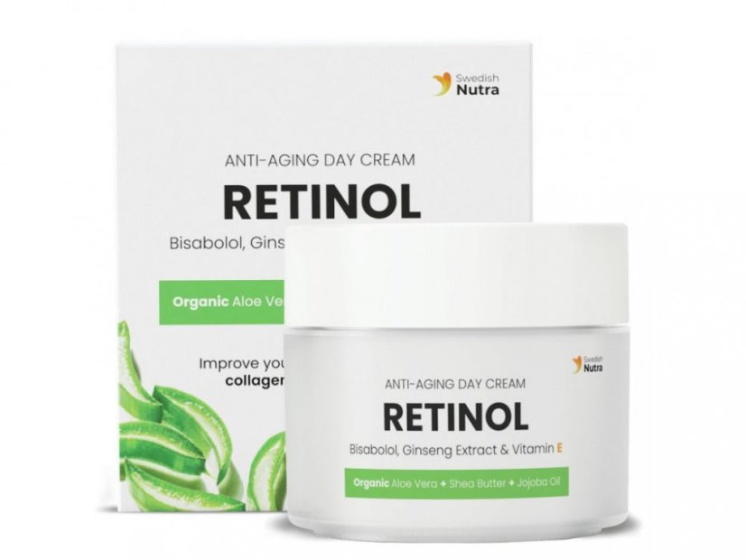 Swedish Nutra Anti-aging Retinol Denný krema s veganskim kolagenom 50 ml