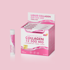 Collagen 12 500 MG On-the-Go – Tekutý morský kolagén s kyselinou hyalurónovou, retinolom a vitamínmi 30ks shoty