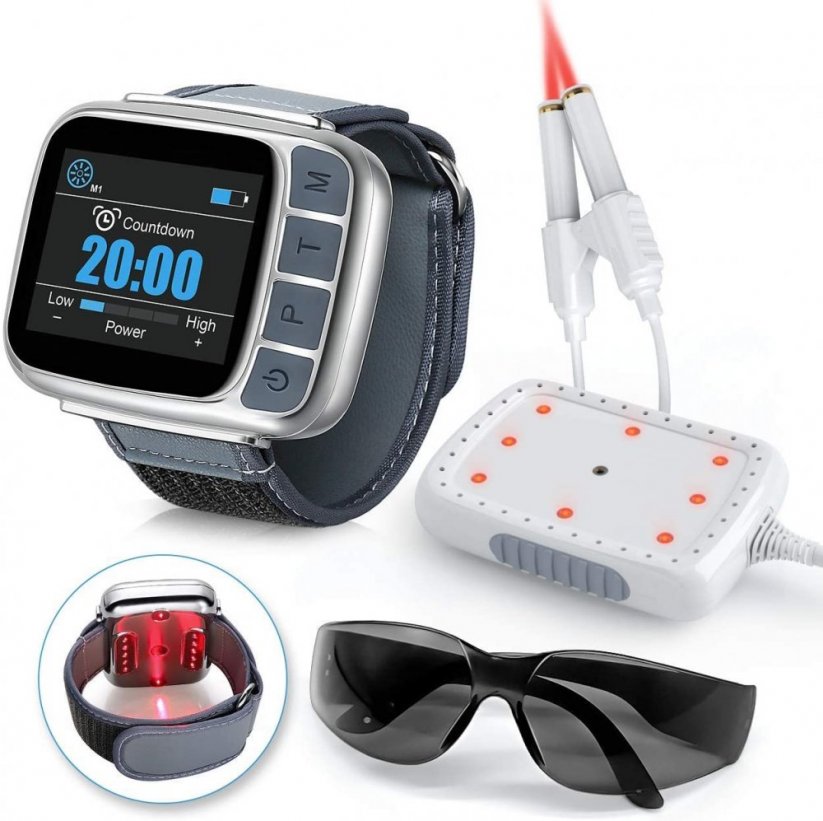 Kingray Laser watch 650nm with two nose applicators and laser lamp 110mW/240mW 22+2 diodes
