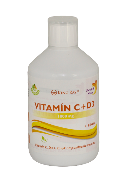 Swedish Nutra vitamín C + vitamín D3 + zinok na posiľnenie imunity 500 ml