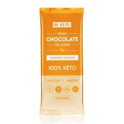 BeKeto VEGAN CHOCOLATE 70% WITH MCT OIL 80g ORANGE