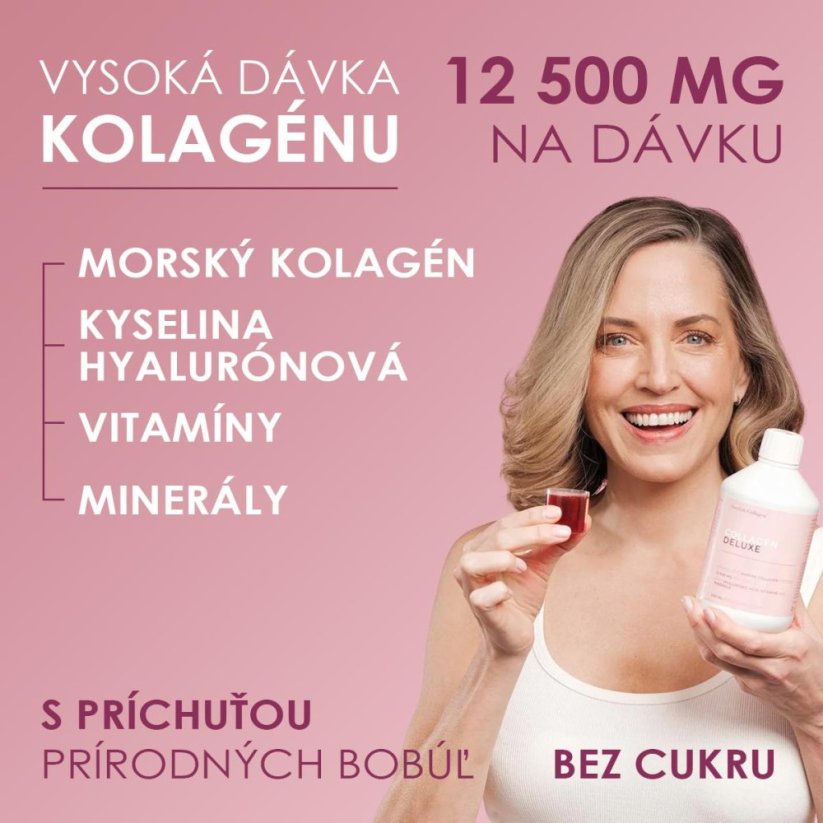 Swedish Collagen Deluxe 12500mg rybí s kyselinou hyaluronovou a vitamíny 500ml