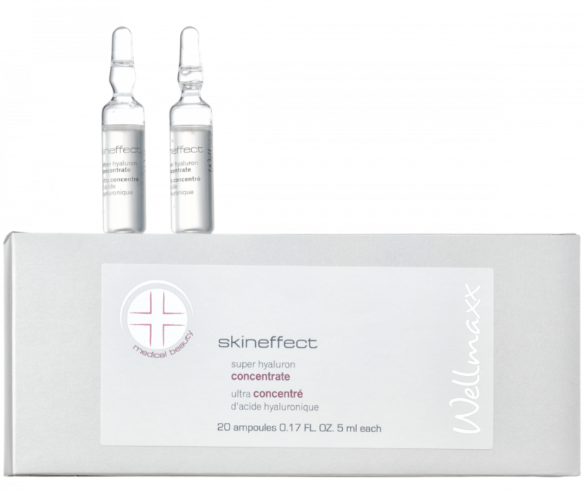 Wellmaxx Skineffect ampulky 4násobně kyseliny hyaluronové pro microihličkovanie 20ks x 5ml