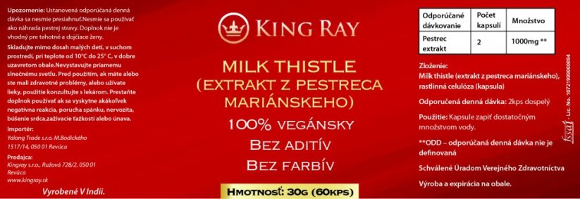 Pestrec mariánsky MILK THISLE 60kps