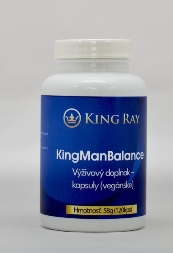 KingManBalance – rostlinné extrakty, zinek a selen, 120 kapslí