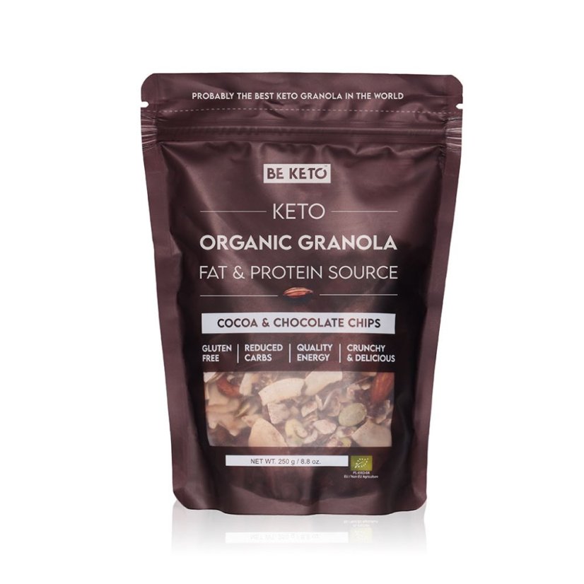 Keto Bio Granola - Kakao s Čokoládovými Kúskami 250g Keto Bio Granola - Kakao s Čokoládovými Kúskami 250g