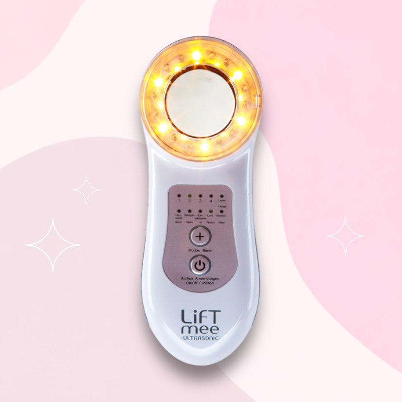 LiFTmee Ultrasonic – 3 MHz Ultrasound Facial Device with LED & Ionic Technology