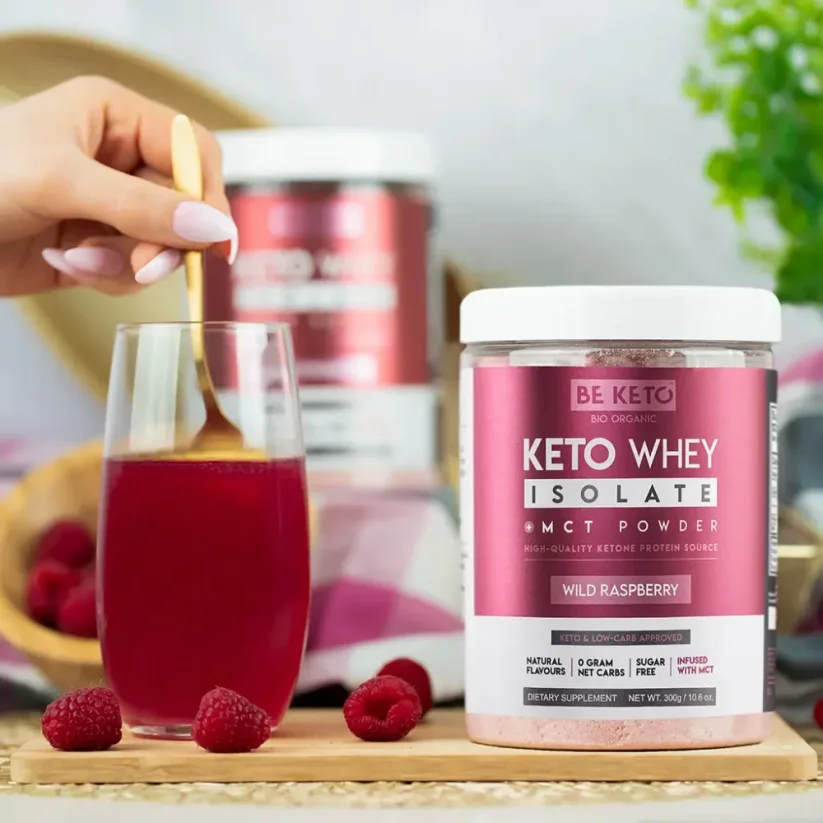 Keto WHEY ISOLATE - srvátkový izolát S MCT Divoká malina 300g