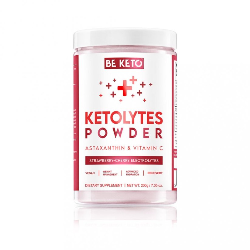 Keto Ketolyte sugar-free electrolytes in strawberry and cherry powder 200g