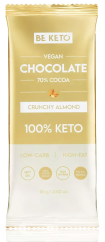 BeKeto VEGAN CHOCOLATE 70% WITH MCT OIL 80g ALMOND