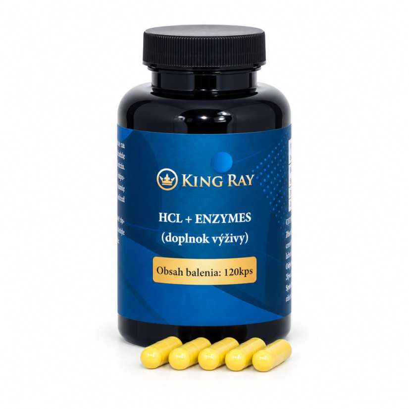 Kingray HCl + Encimi – betain HCl, pepsin in encimska mešanica, 120 kapsul