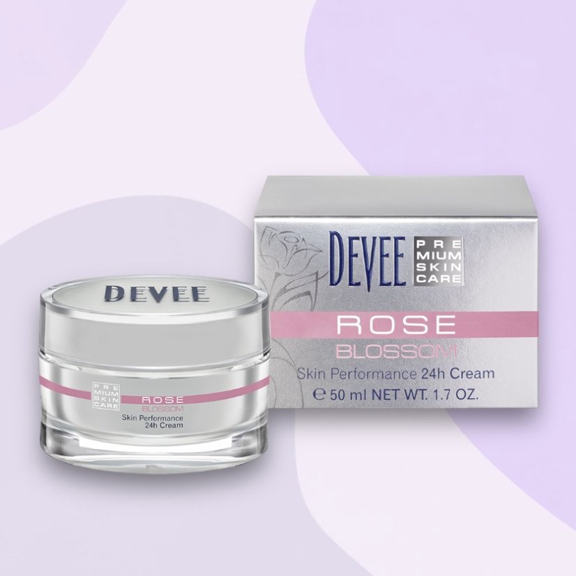 Devee Rose Blossom 24h Cream – výživný pleťový krém s damašskou ružou, 50 ml