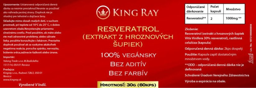 RESVERATROL (grape skin extract) 60 kps