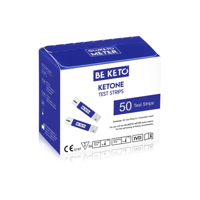 BeKeto GLUKETO blood meter (Glucose and Ketones) with accessories - Ketometer: Blood ketone test strips 50 pcs