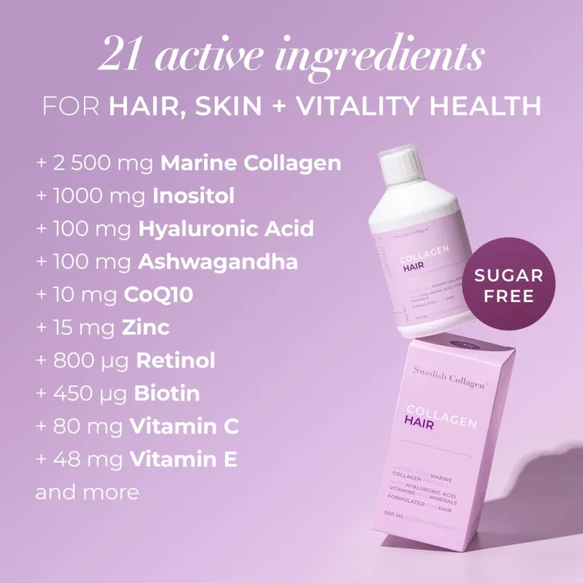 Swedish Collagen HAIR – tekutý kolagén na vlasy 500 ml