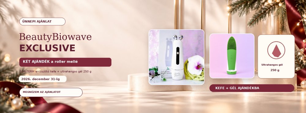 BeautyBiowave EXCLUSIVE: SON-TERM szónikus arctisztító kefe és 250 g ultrahangos gél – két ajándék 2026. december 31-ig