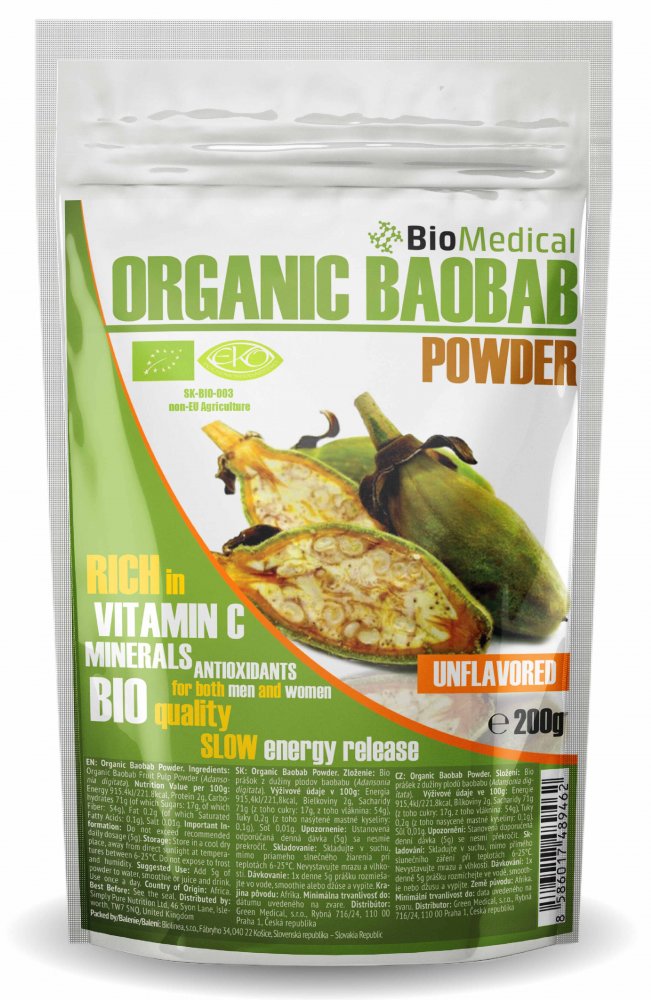 Organic Baobab Powder – Bio baobab prášok 200g